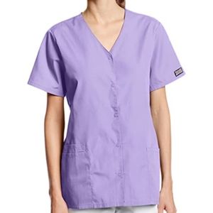 Cherokee V-neck button up scrub top